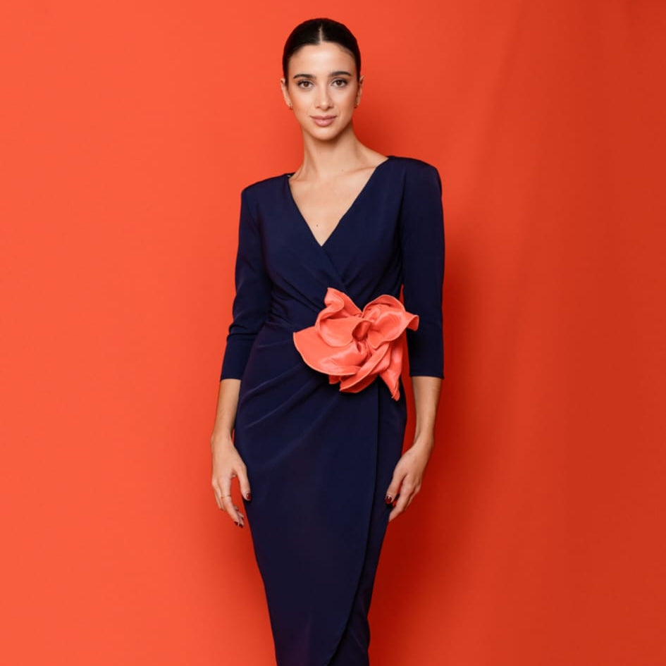 VESTIDO FLOR AZUL