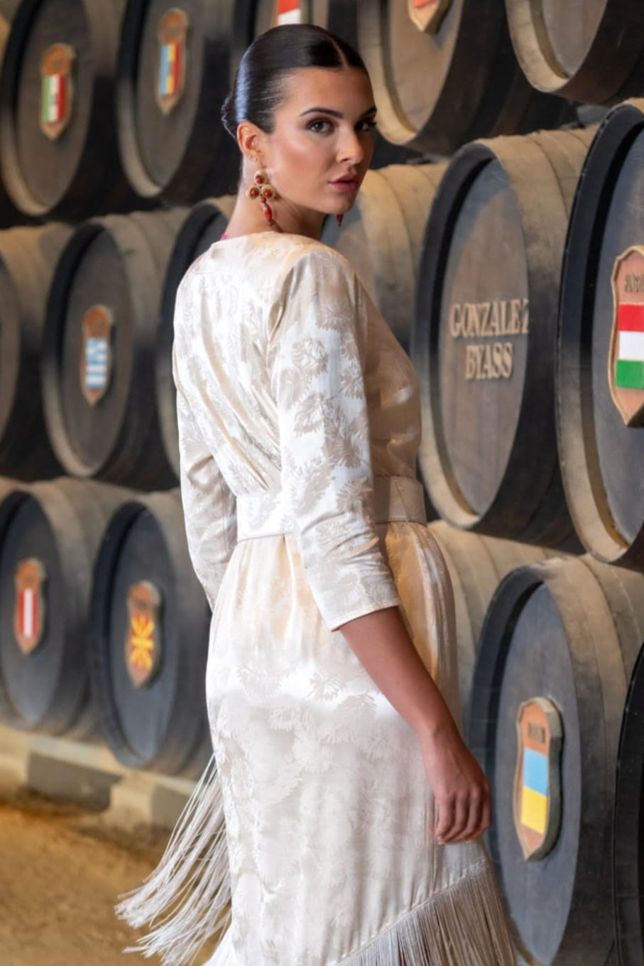 VESTIDO JACQUARD FLECOS